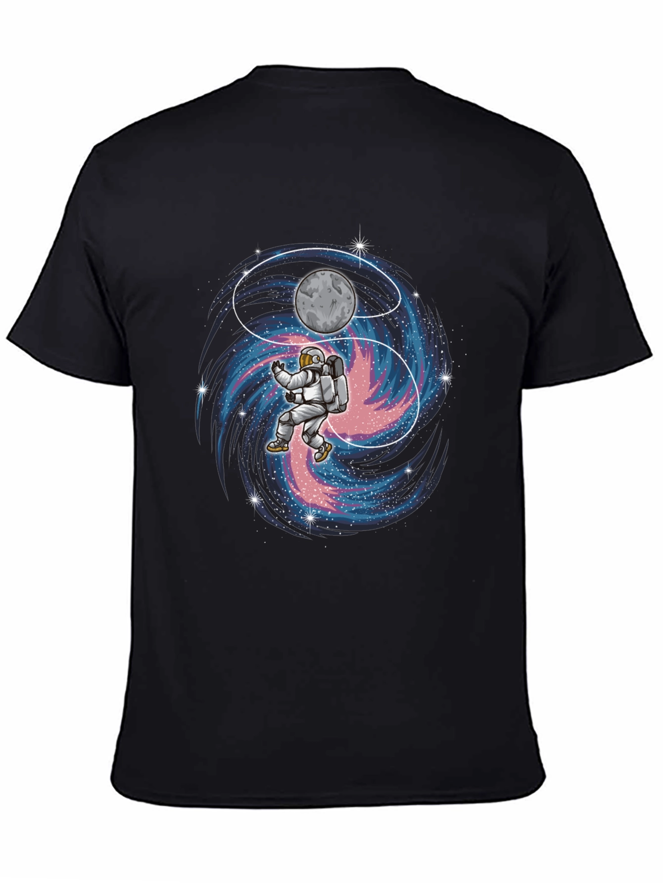 Astronaut Yin Yang Galaxy Graphic T-Shirt