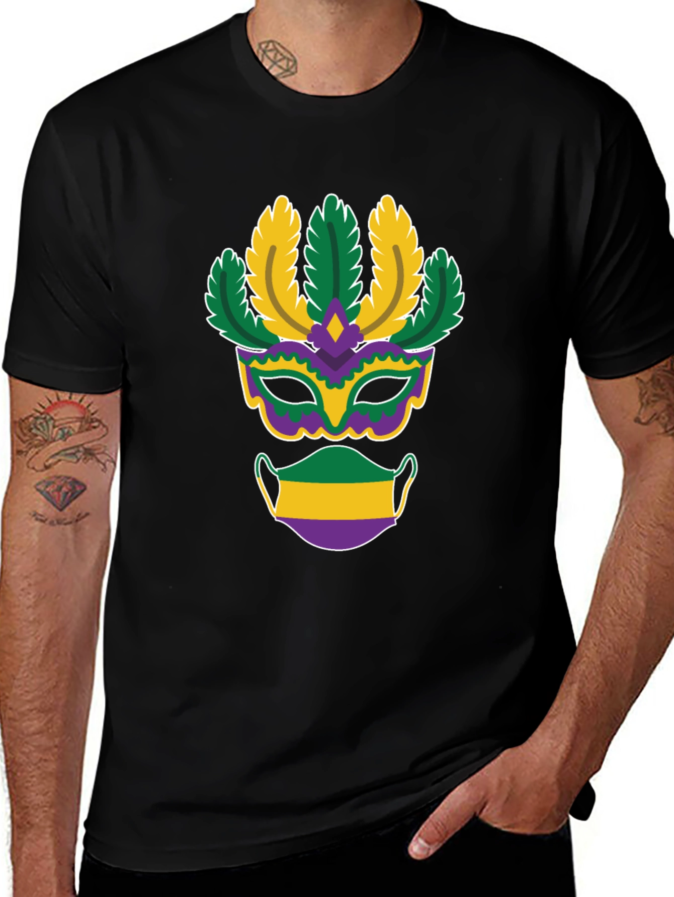 Mardi Gras Mask T-Shirt - Festive Holiday Apparel