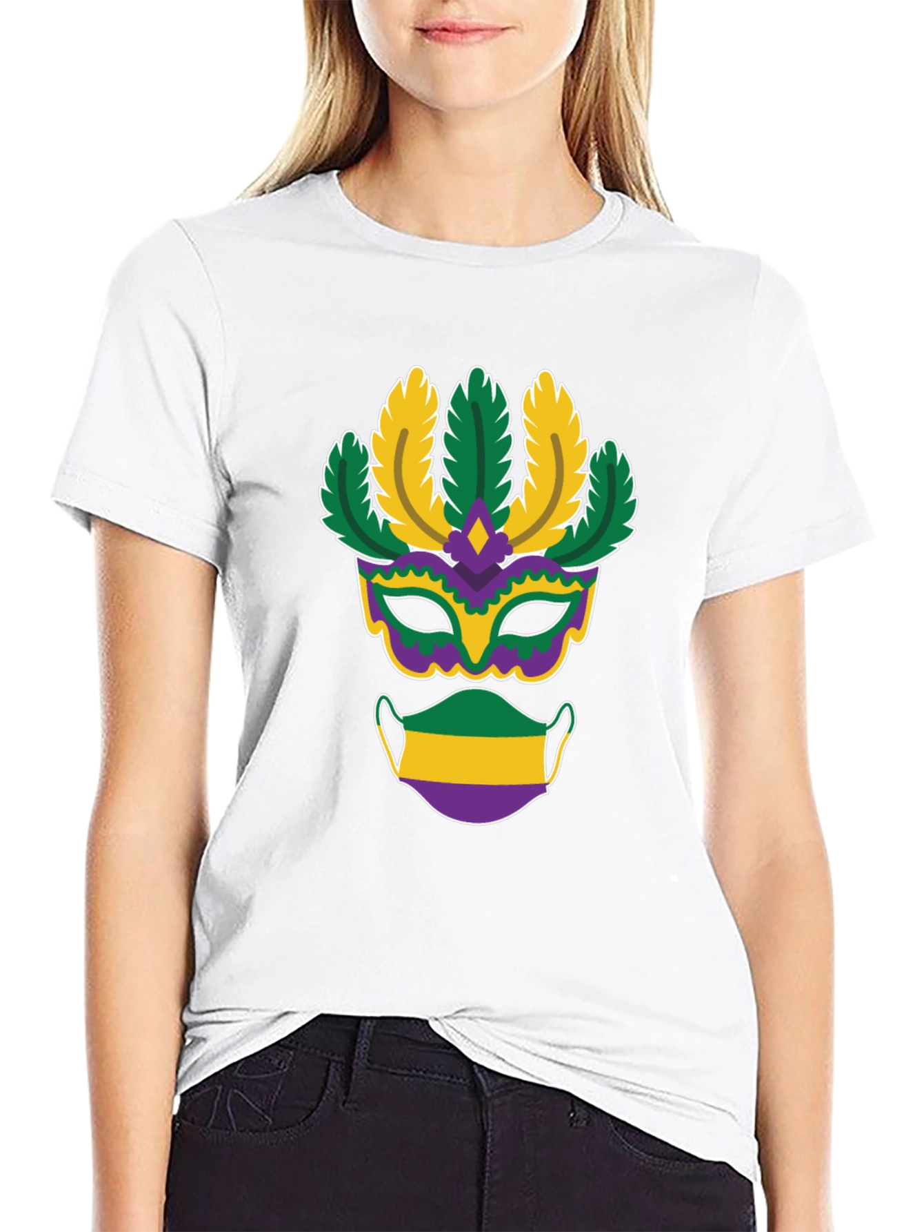 Mardi Gras Mask T-Shirt - Festive Holiday Apparel
