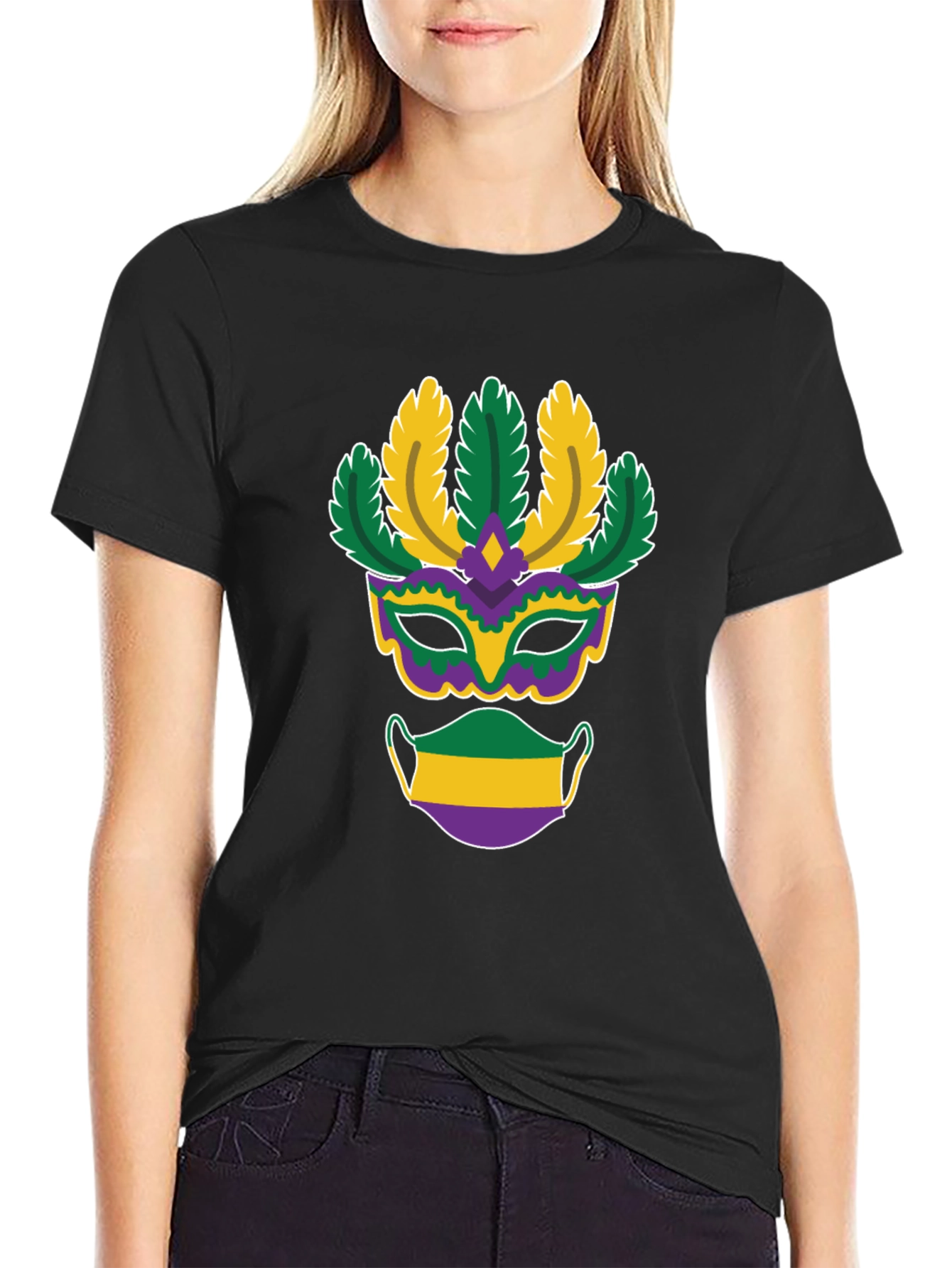 Mardi Gras Mask T-Shirt - Festive Holiday Apparel