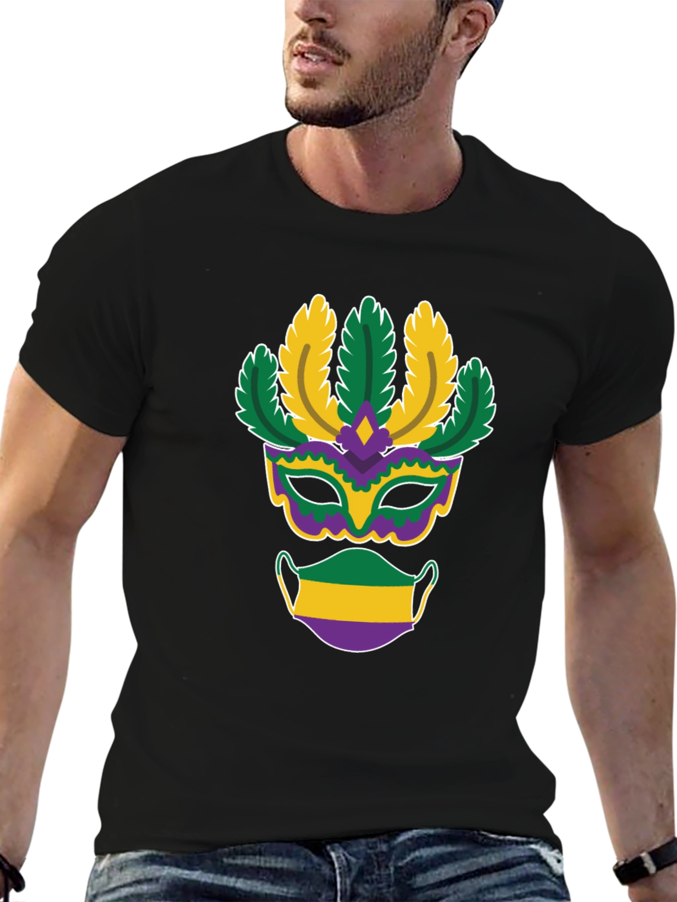 Mardi Gras Mask T-Shirt - Festive Holiday Apparel