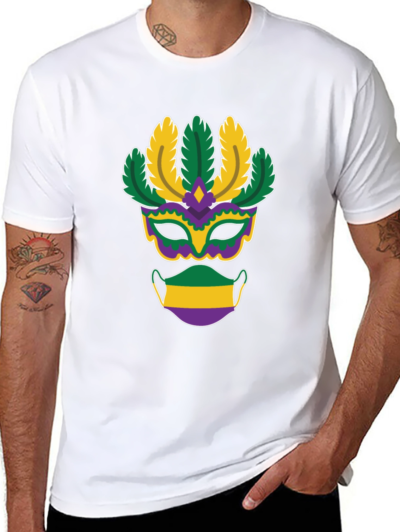 Mardi Gras Mask T-Shirt - Festive Holiday Apparel