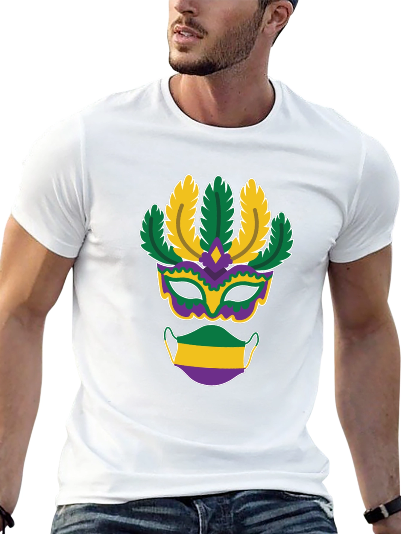 Mardi Gras Mask T-Shirt - Festive Holiday Apparel