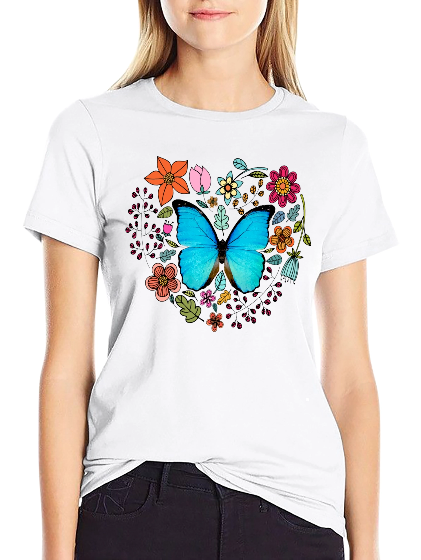 Butterfly Floral Graphic Tee - Stylish & Unique!