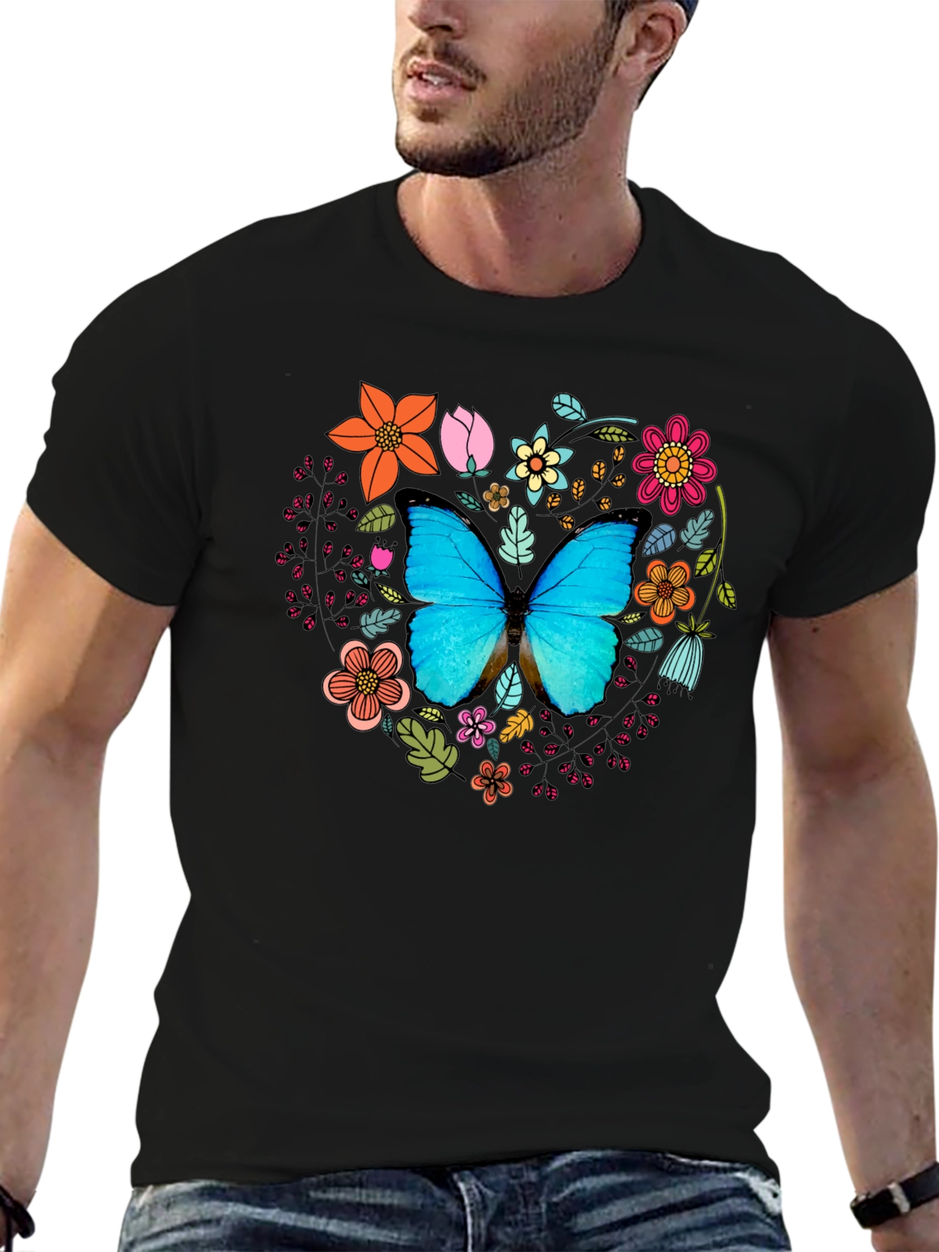 Butterfly Floral Graphic Tee - Stylish & Unique!