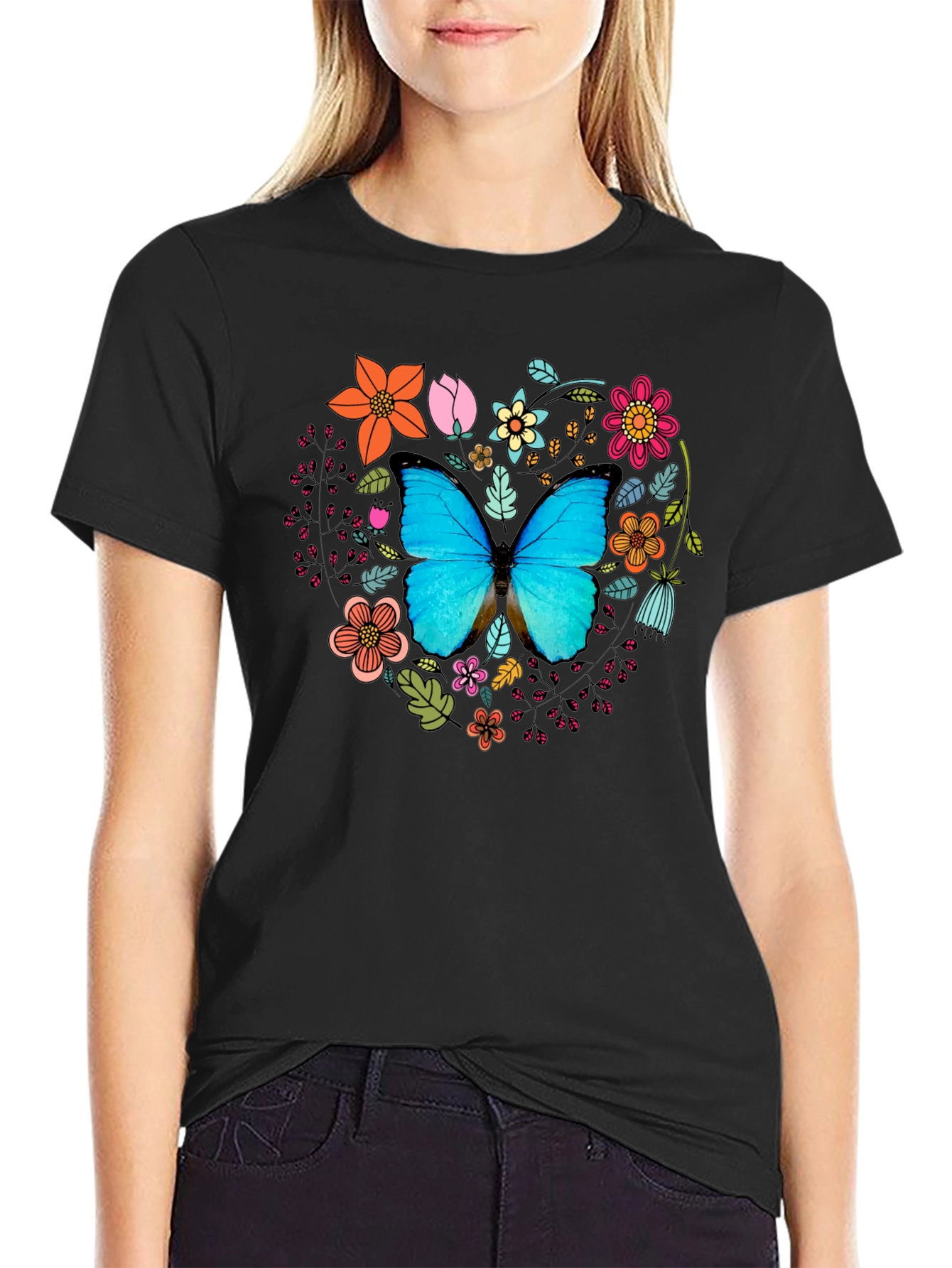 Butterfly Floral Graphic Tee - Stylish & Unique!