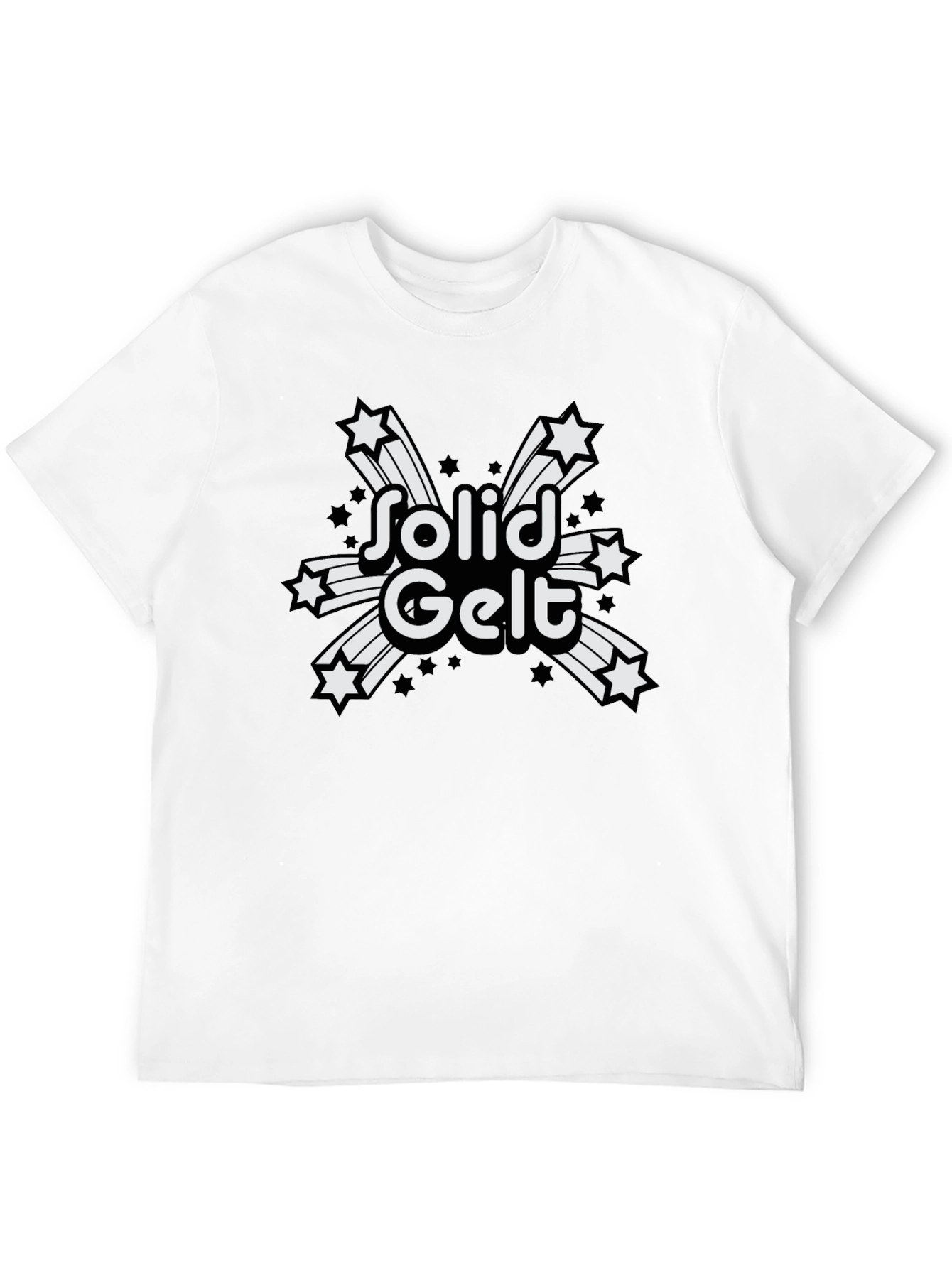 Solid Gelt Graphic Tee - Black Crewneck T-Shirt