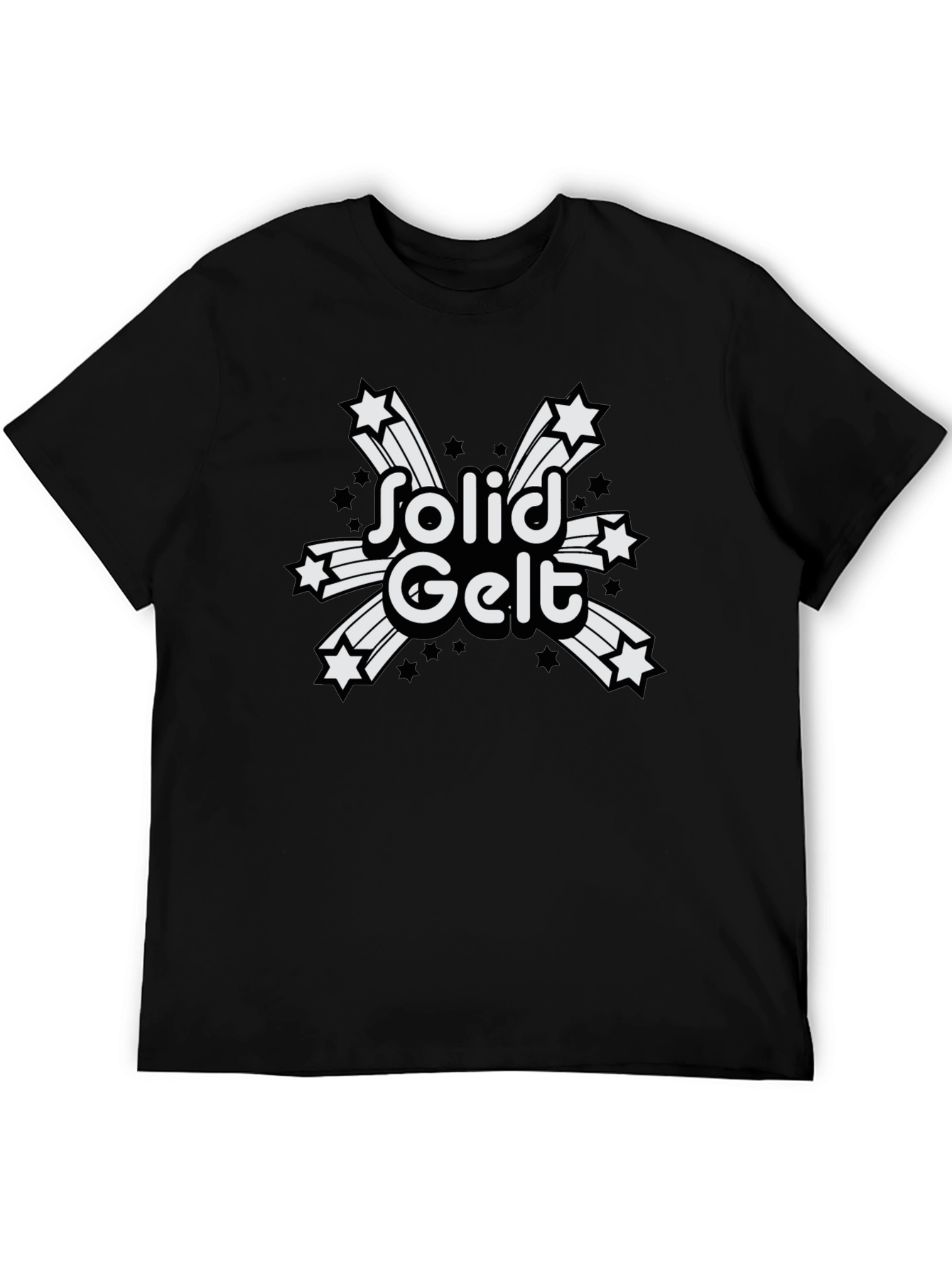 Solid Gelt Graphic Tee - Black Crewneck T-Shirt