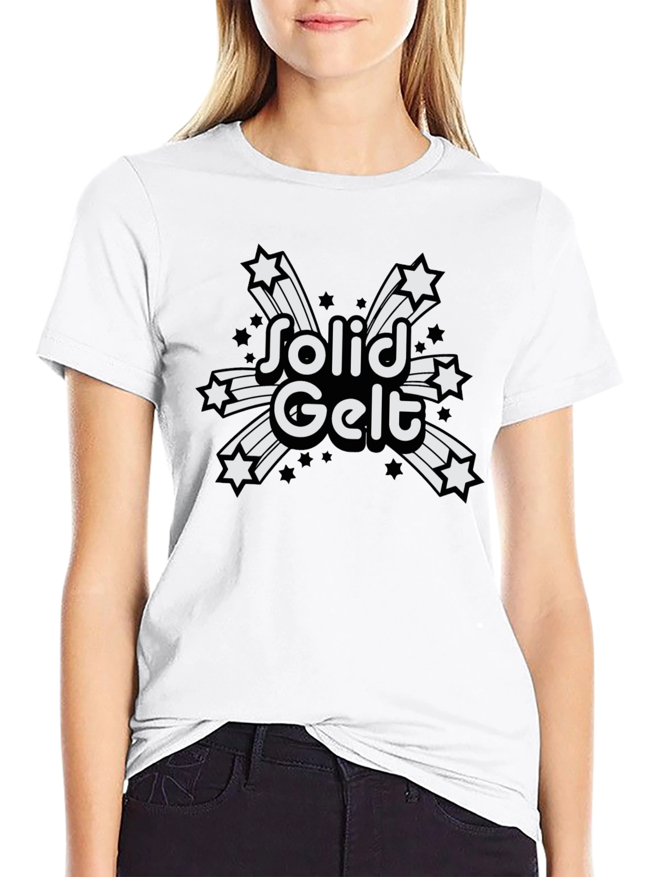 Solid Gelt Graphic Tee - Black Crewneck T-Shirt