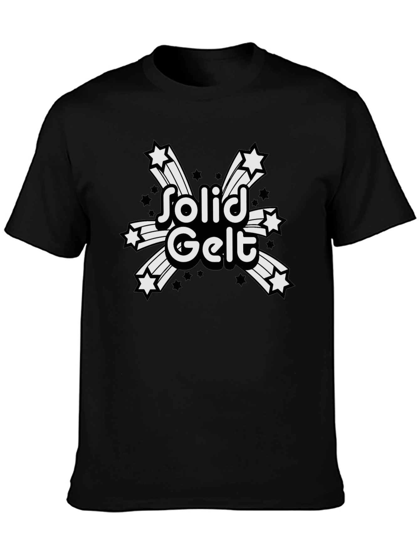 Solid Gelt Graphic Tee - Black Crewneck T-Shirt