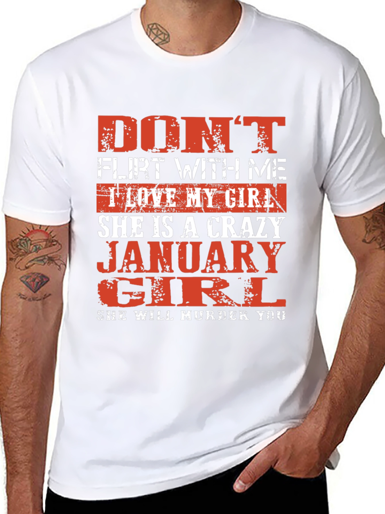 Dont Flirt With Me January Girl Graphic Tee