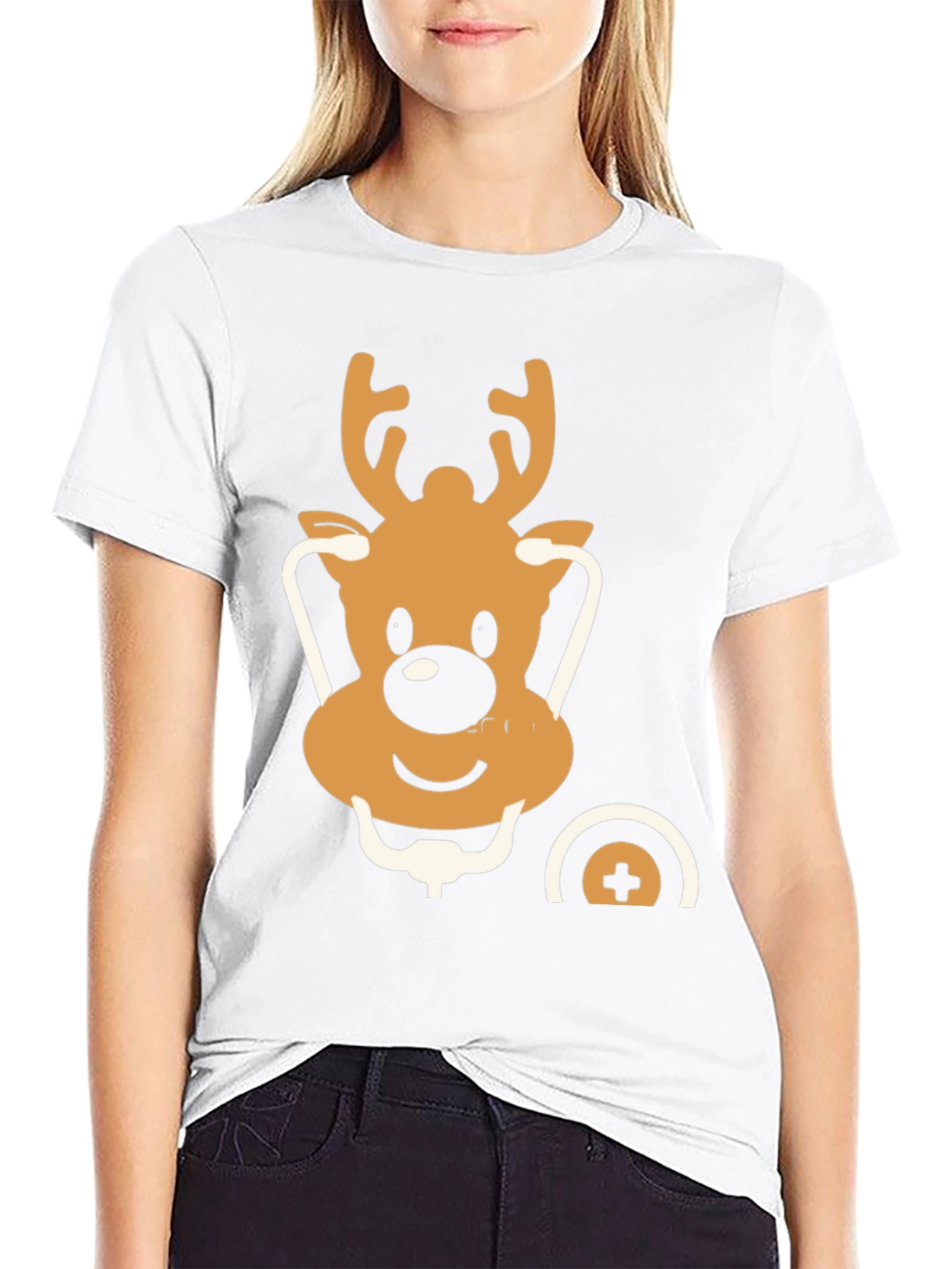Festive Reindeer Doctor T-Shirt - Holiday Medical Style