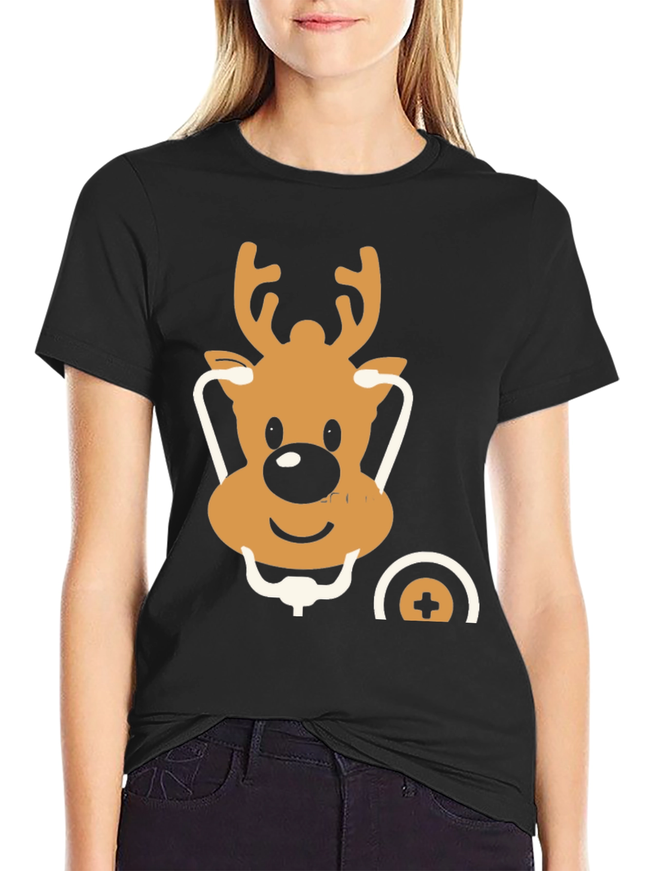 Festive Reindeer Doctor T-Shirt - Holiday Medical Style