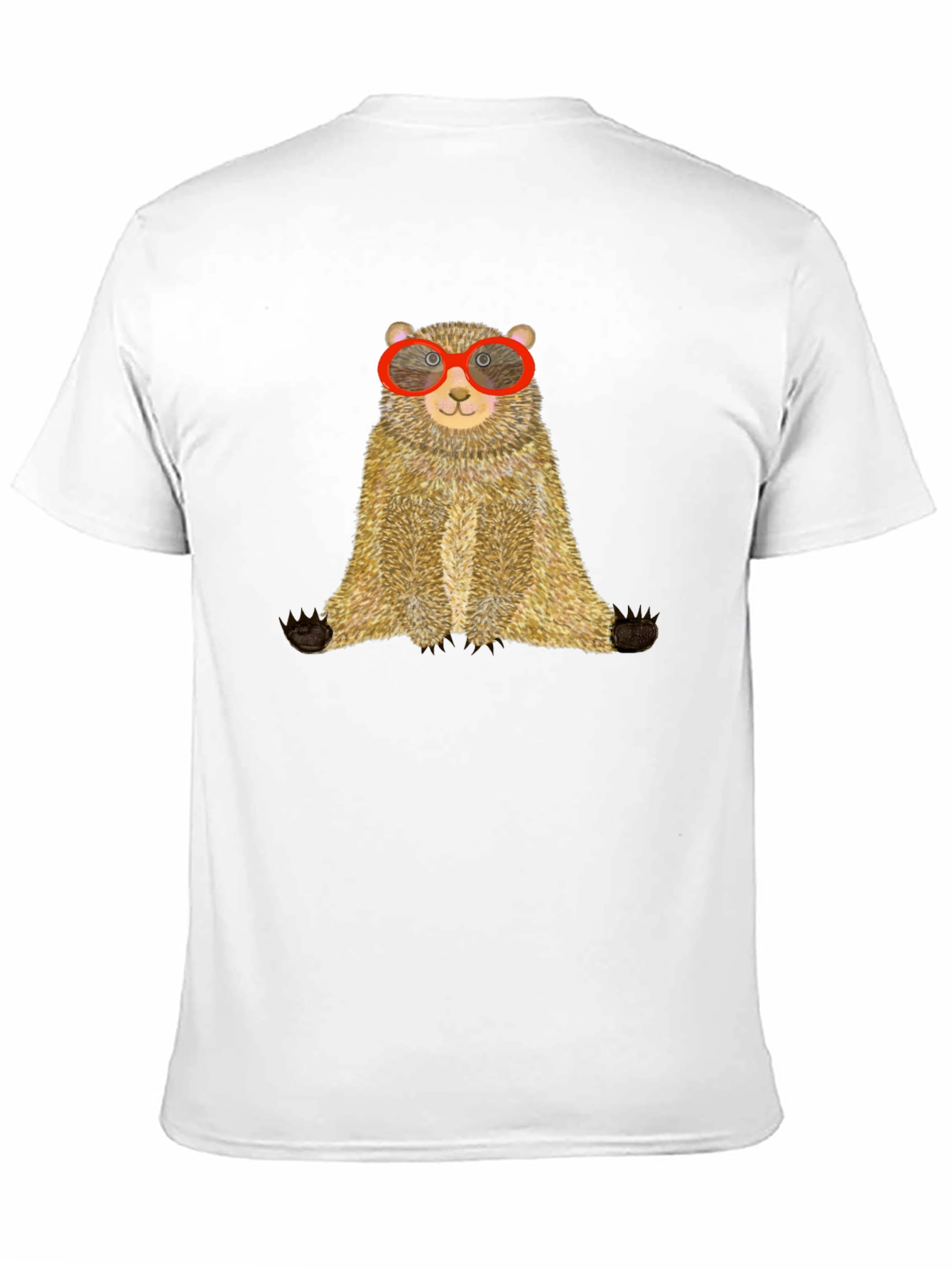 Bear with Glasses Black Tee - Unique Graphic T-Shirt