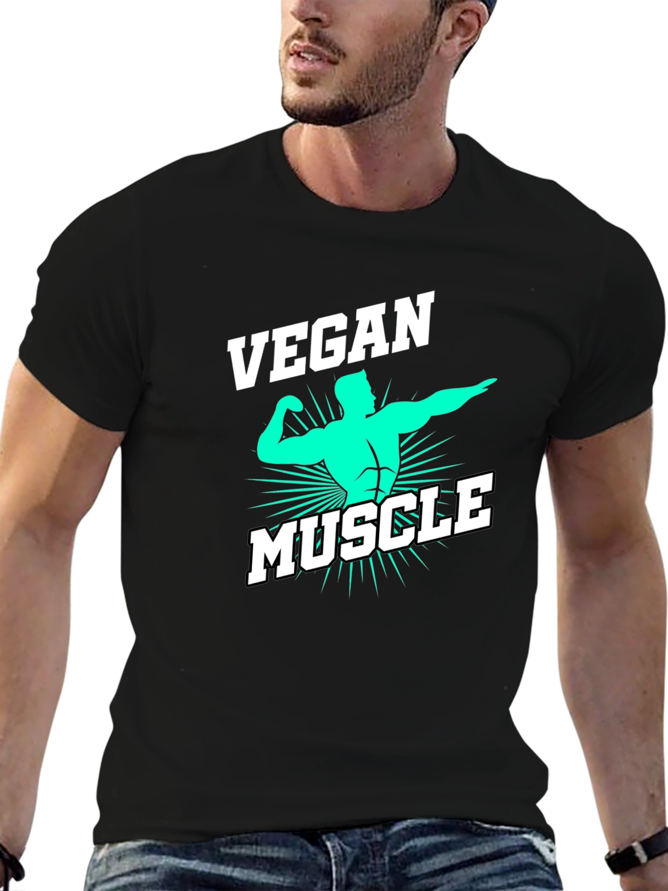 Vegan Muscle Black T-Shirt