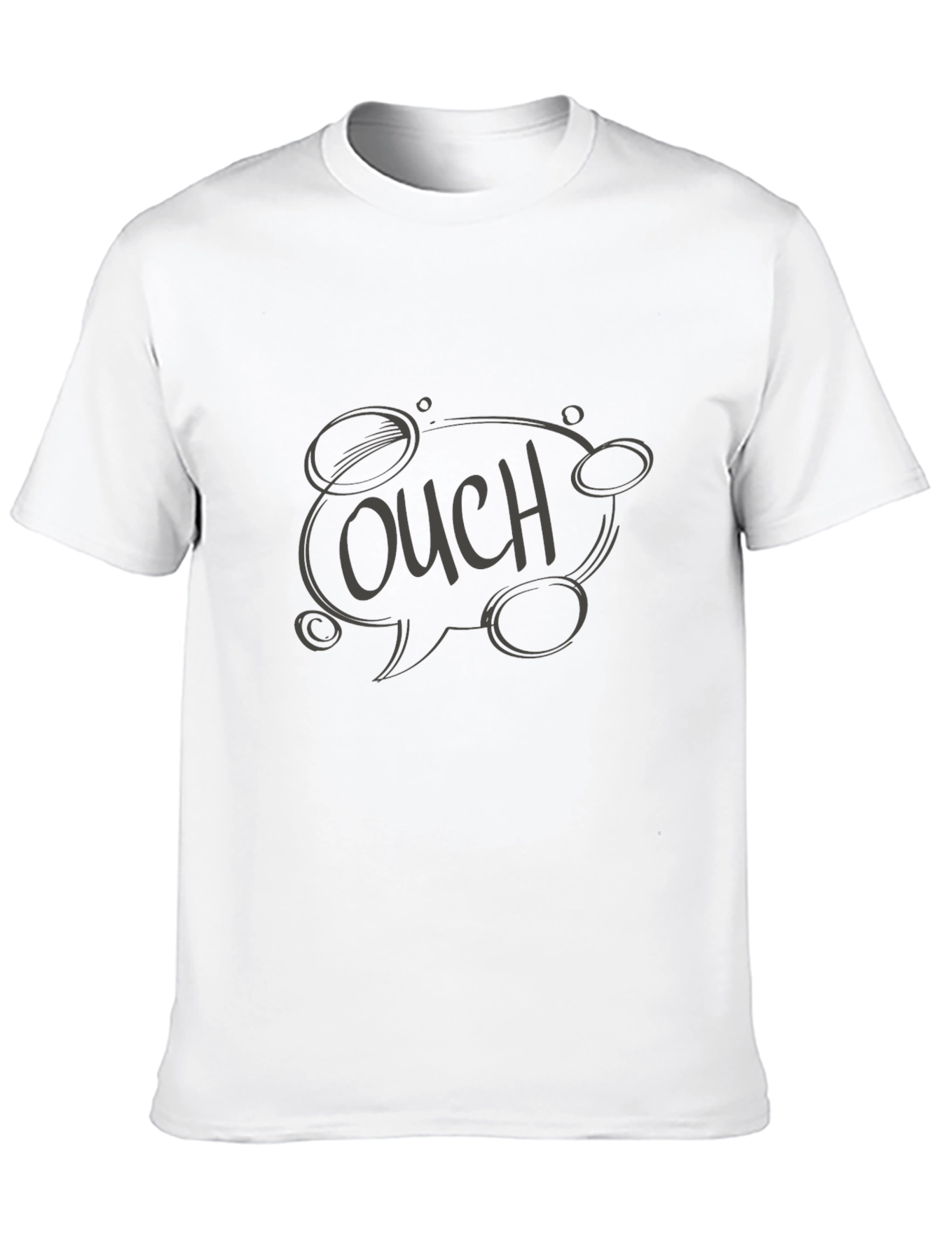 Ouch! Graphic Print Black Cotton T-Shirt