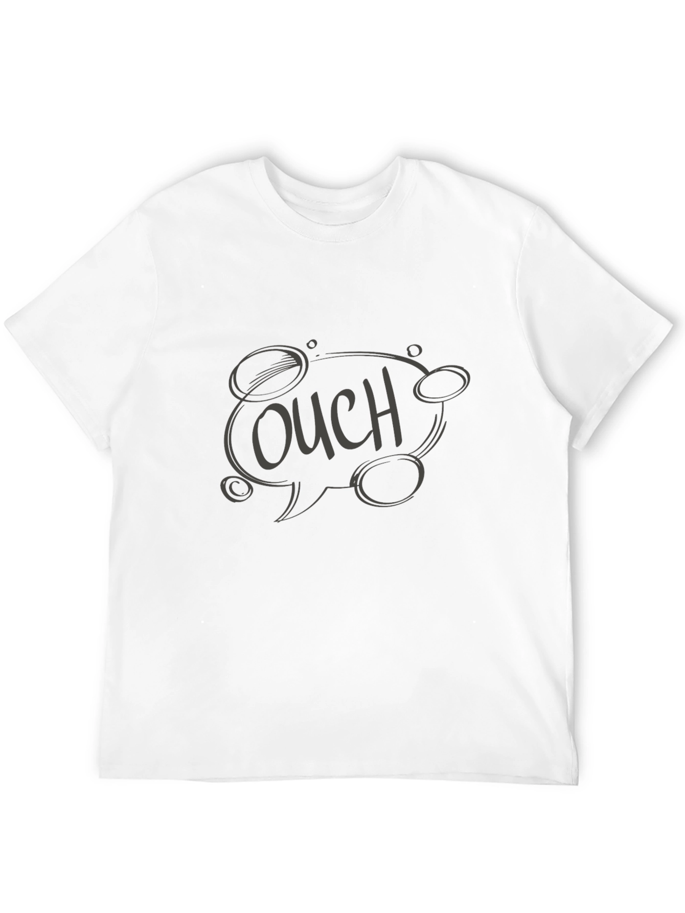 Ouch! Graphic Print Black Cotton T-Shirt
