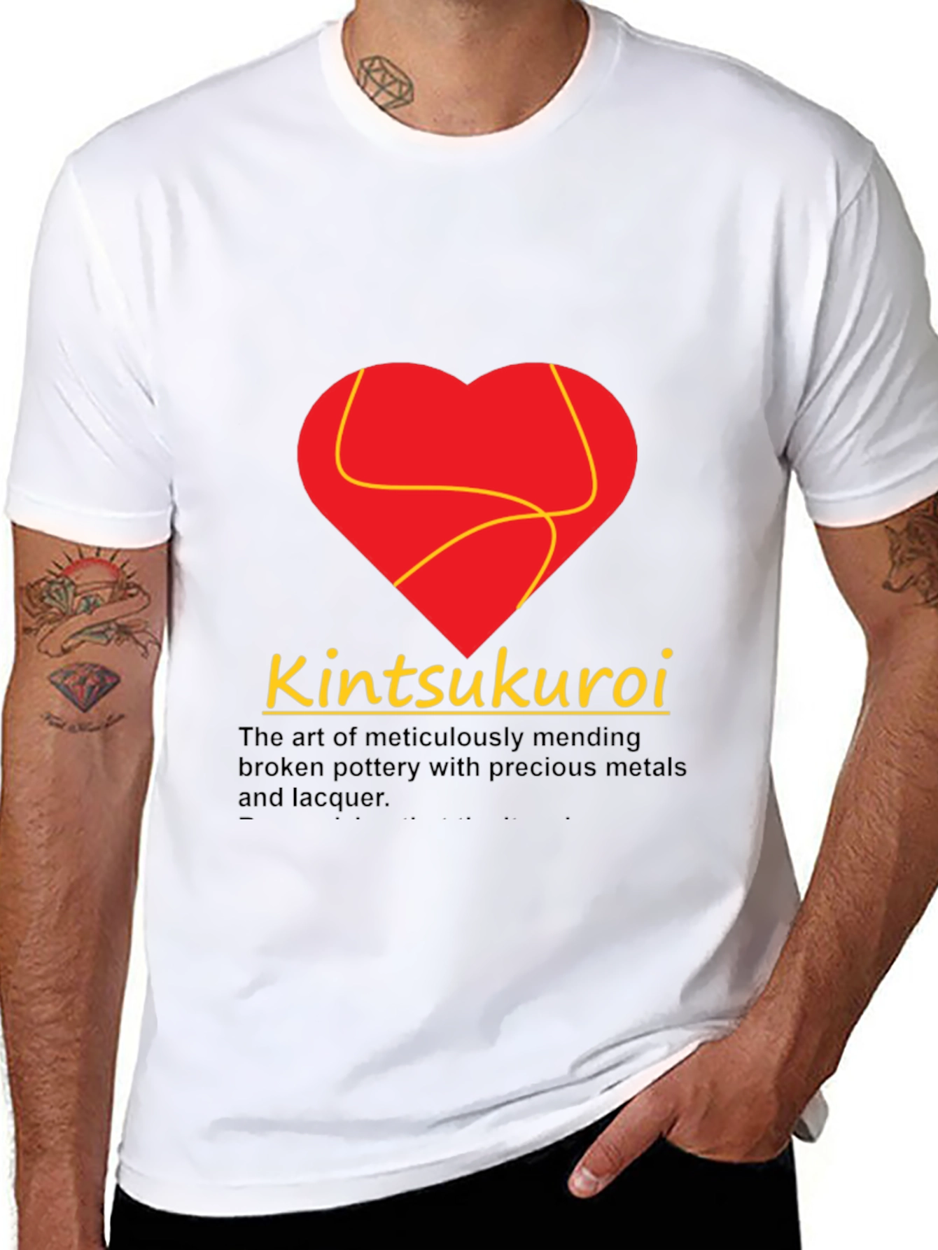 Kintsukuroi Art Black Graphic T-Shirt