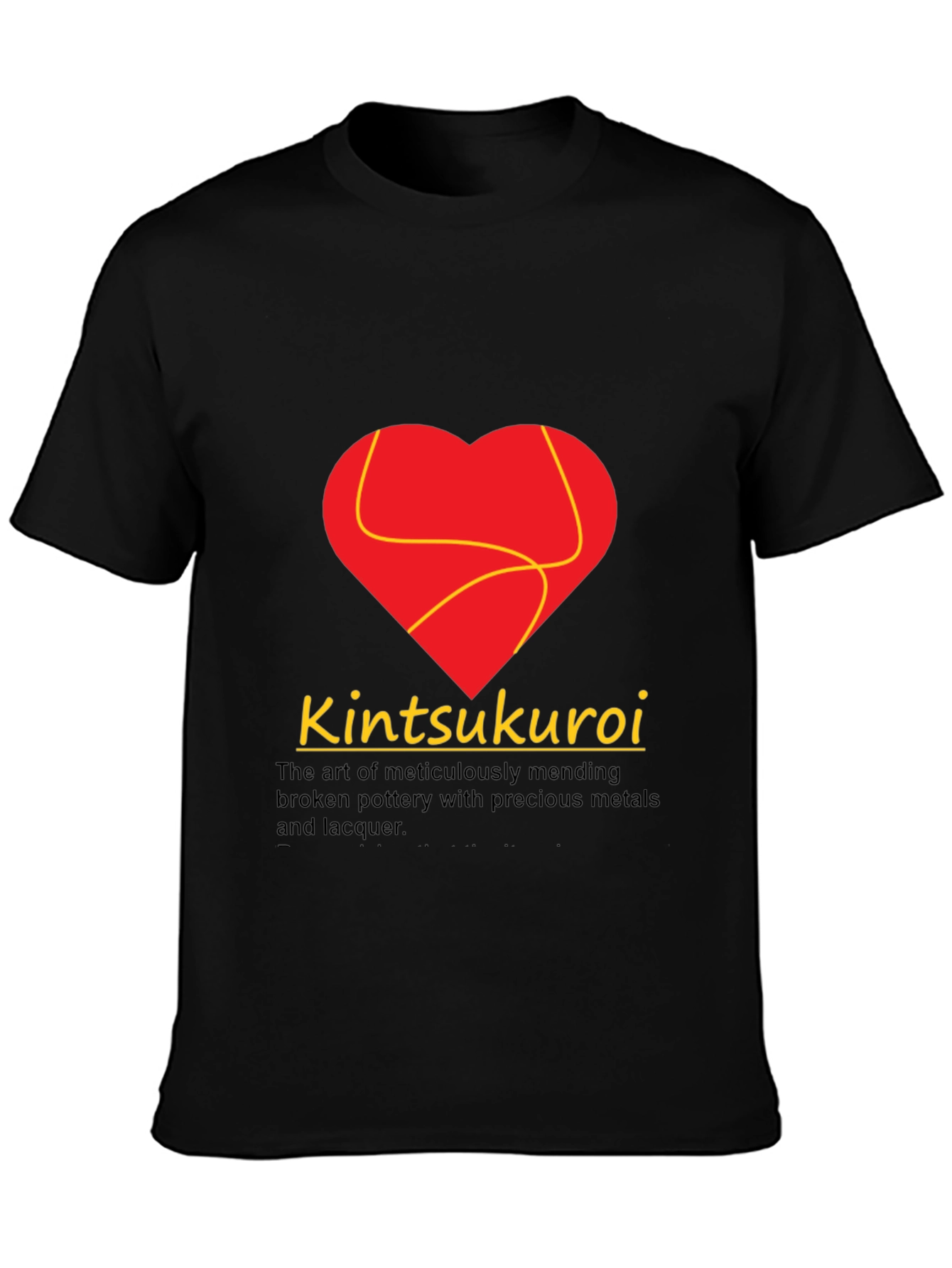 Kintsukuroi Art Black Graphic T-Shirt