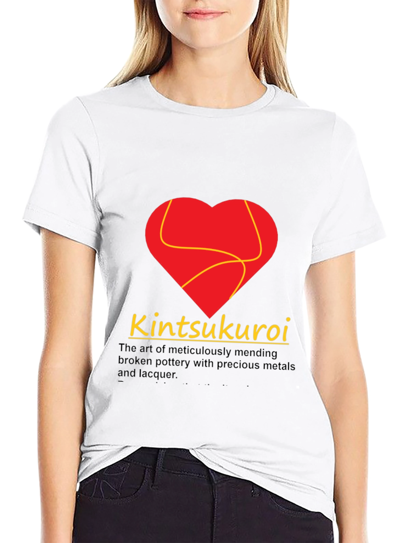 Kintsukuroi Art Black Graphic T-Shirt