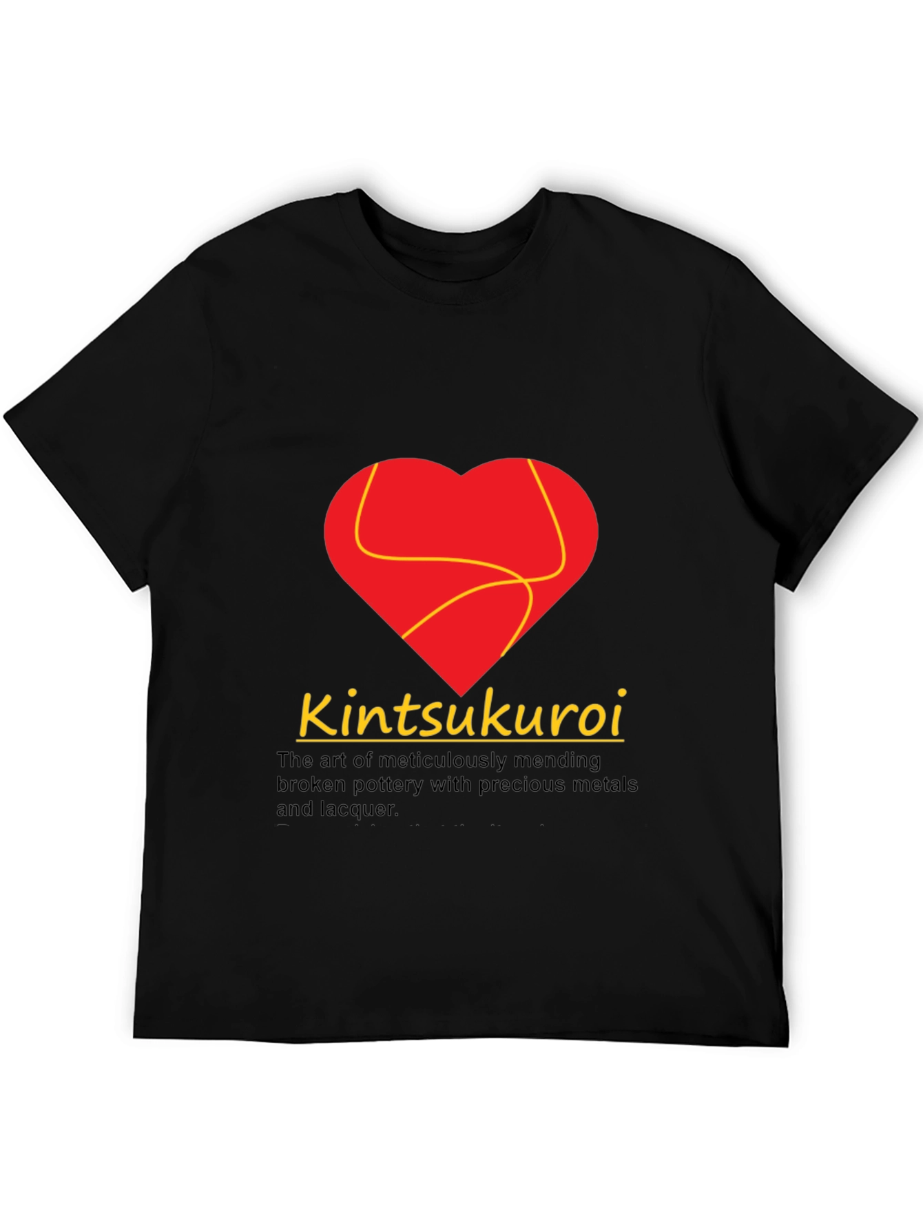 Kintsukuroi Art Black Graphic T-Shirt