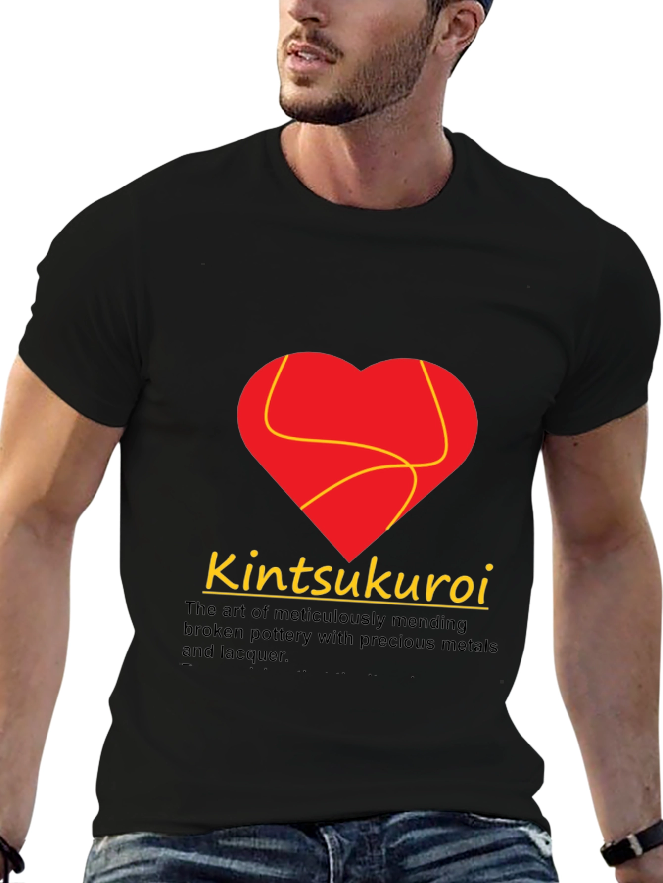 Kintsukuroi Art Black Graphic T-Shirt