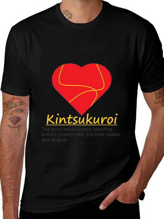 Kintsukuroi Art Black Graphic T-Shirt