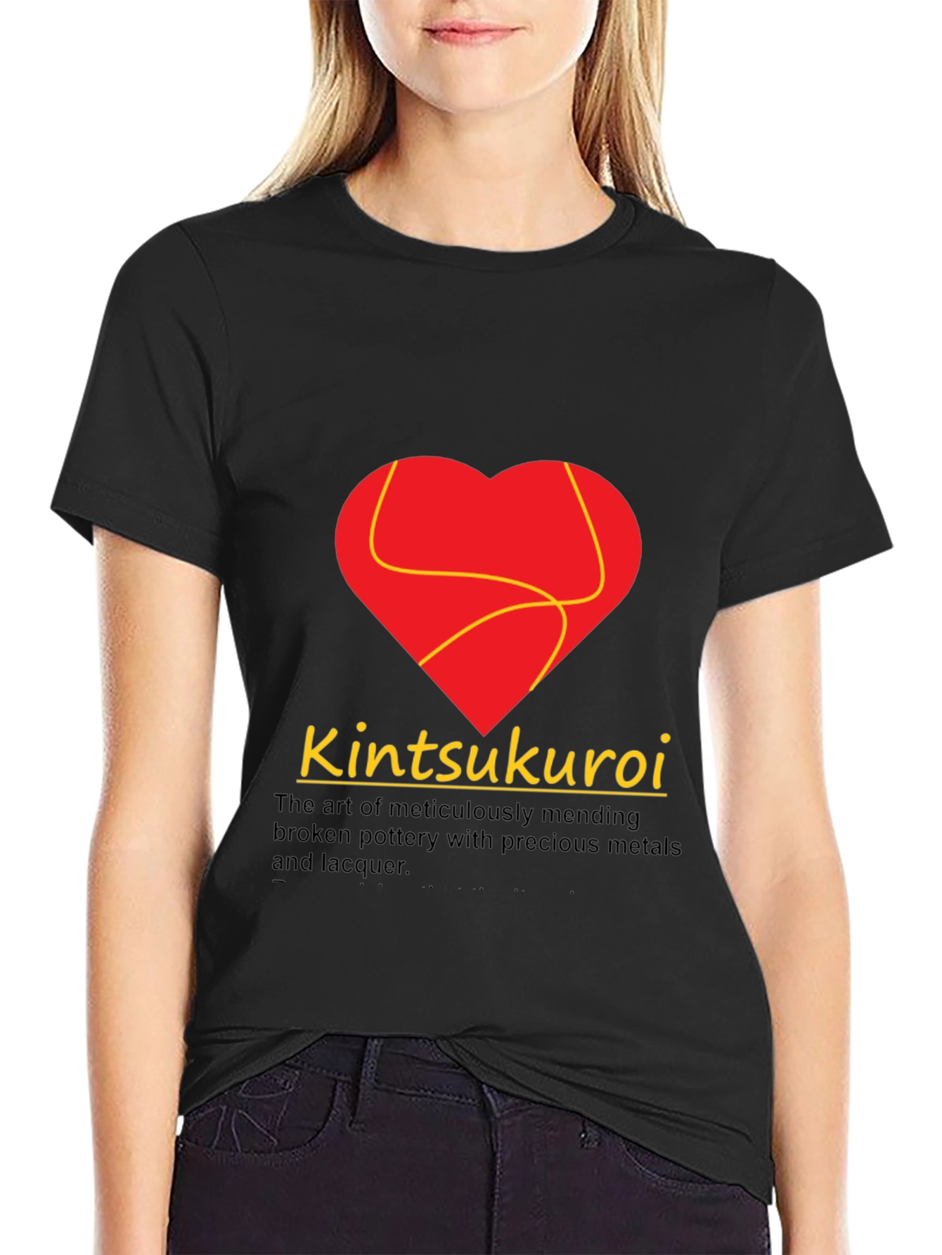 Kintsukuroi Art Black Graphic T-Shirt