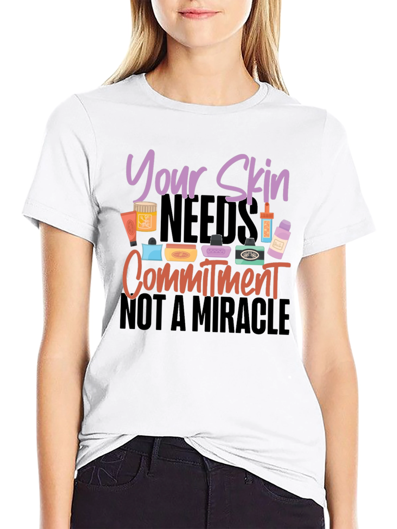 Skincare Commitment Graphic Tee - Stylish & Comfy