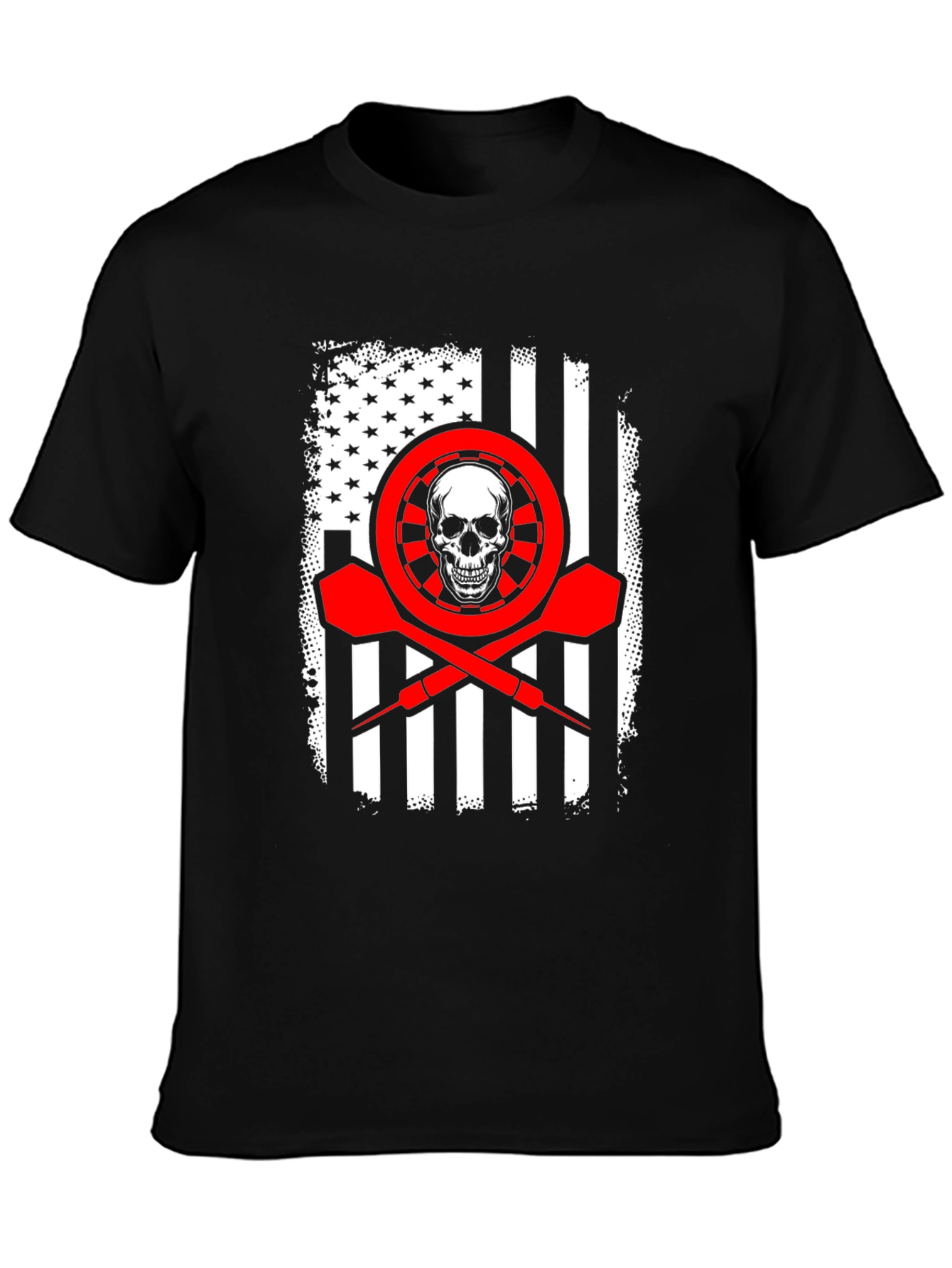 Darts Skull Flag T-Shirt - Patriotic Dart Player Tee
