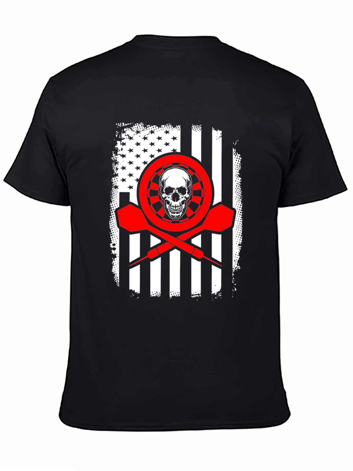 Darts Skull Flag T-Shirt - Patriotic Dart Player Tee