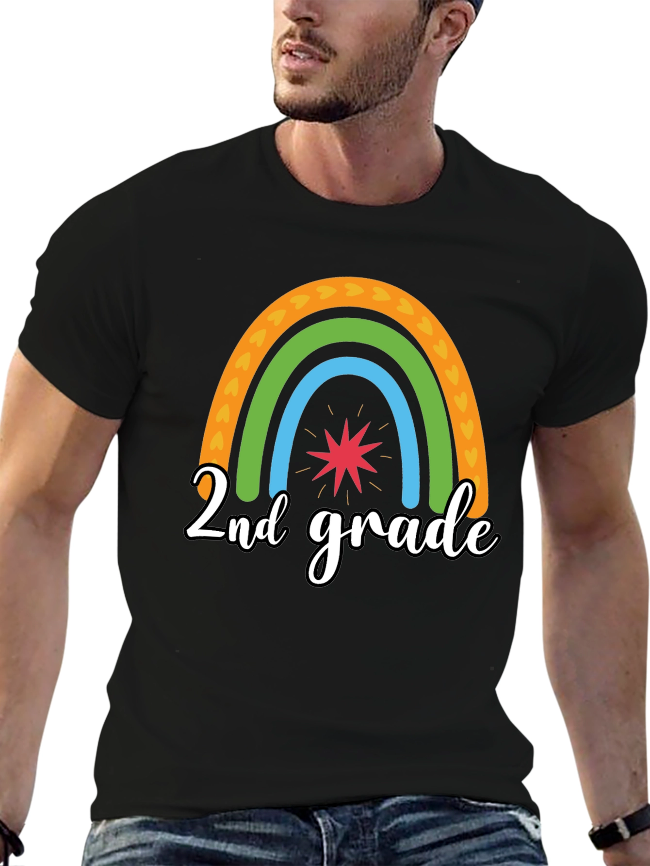 2nd Grade Rainbow Graphic Tee