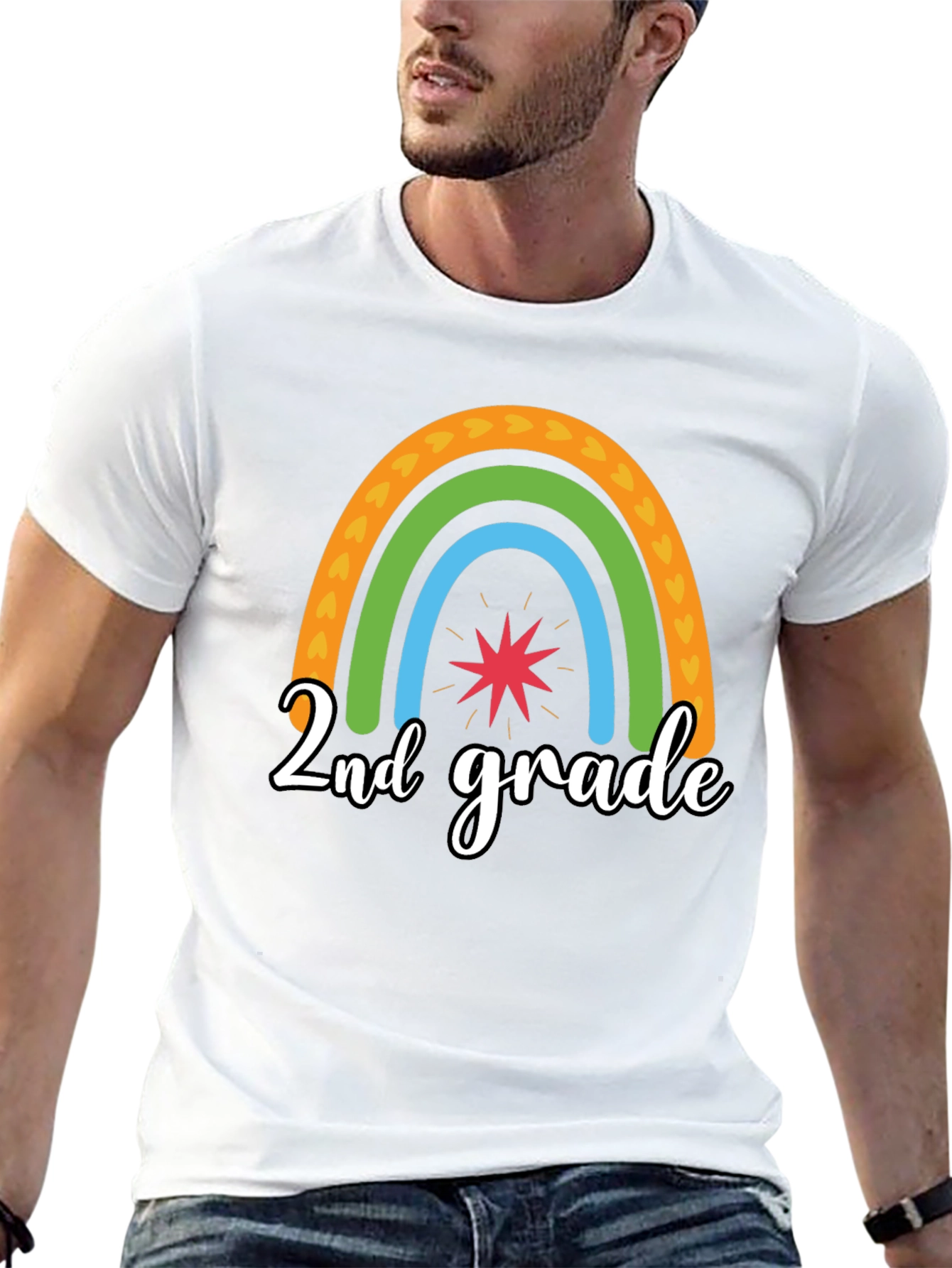 2nd Grade Rainbow Graphic Tee