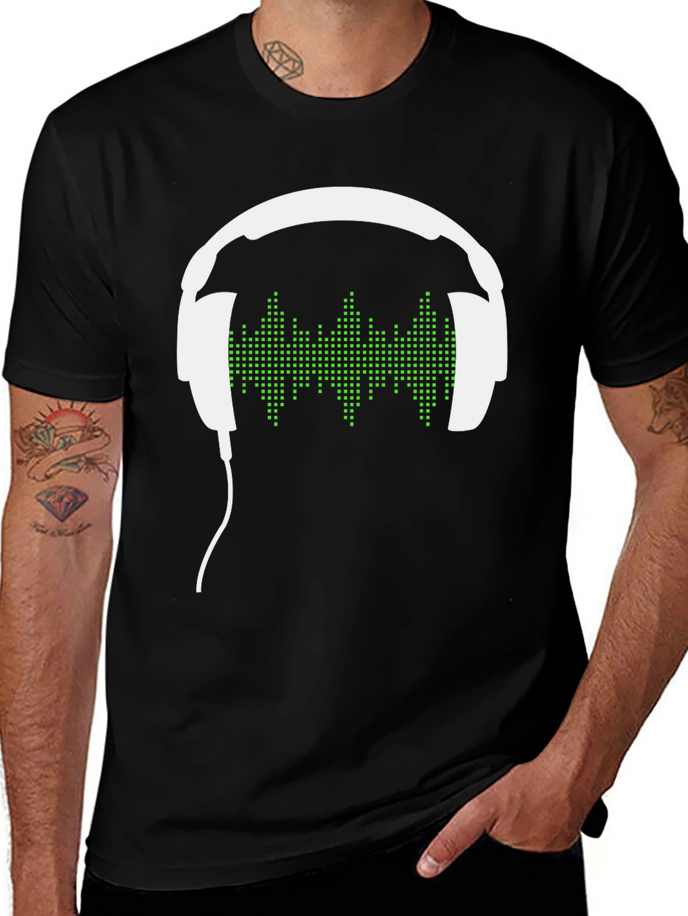 Cool Headphone Graphic T-Shirt - Music Lover