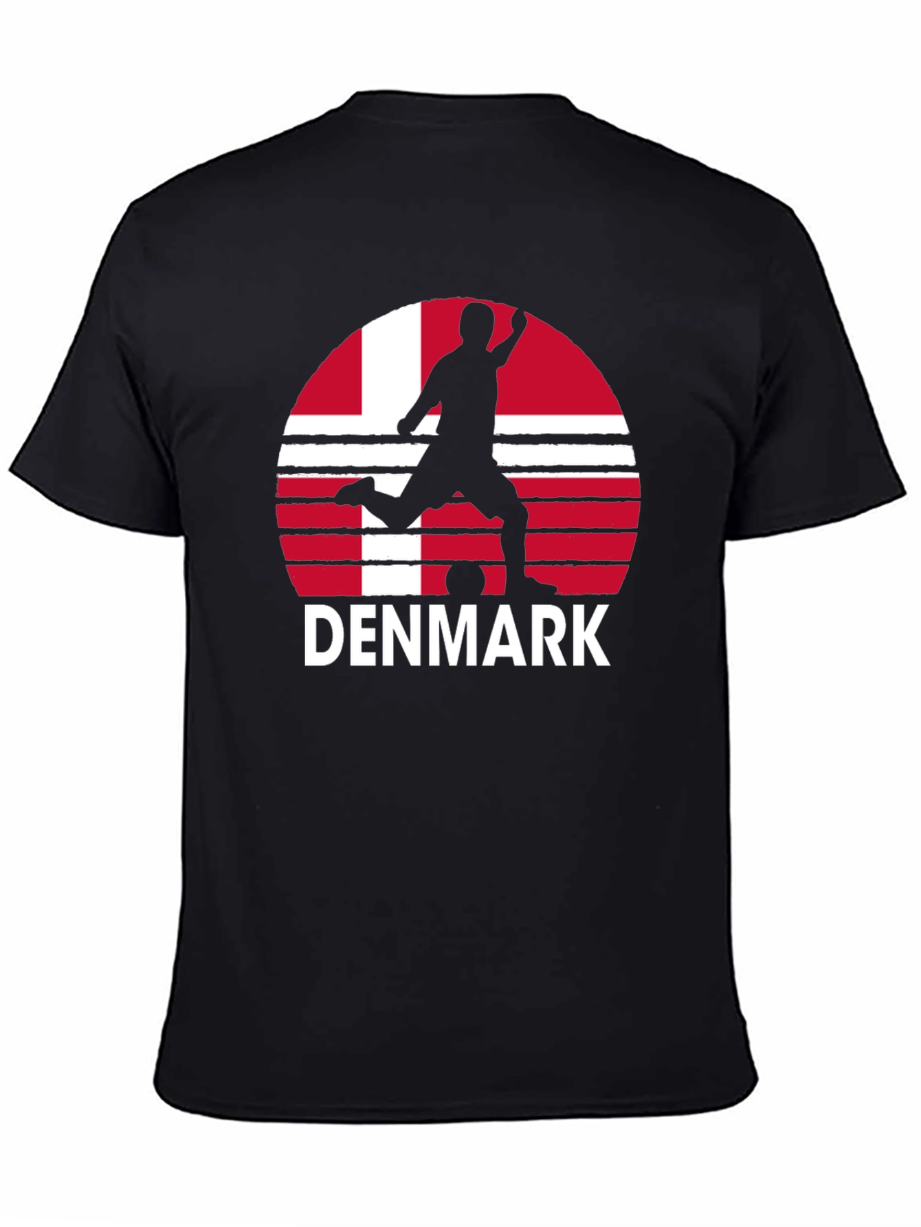 Denmark Soccer T-Shirt - Black Graphic Tee