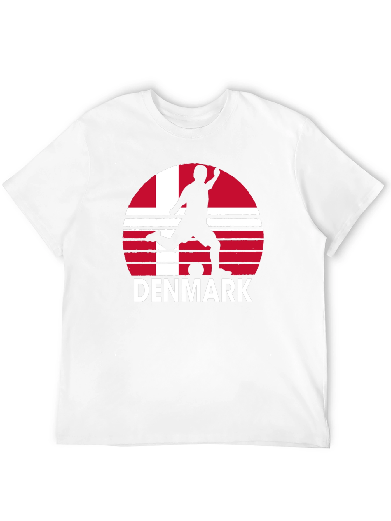 Denmark Soccer T-Shirt - Black Graphic Tee