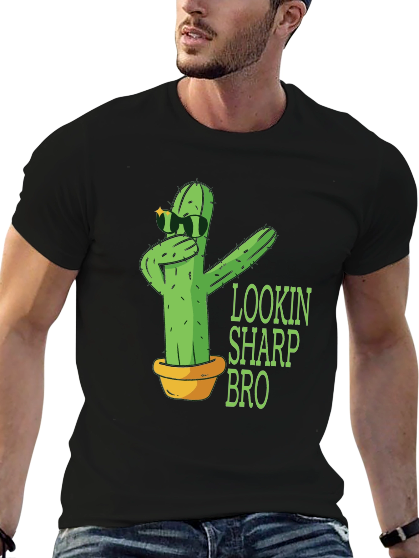 Lookin Sharp Bro T-Shirt Cactus Graphic Tee