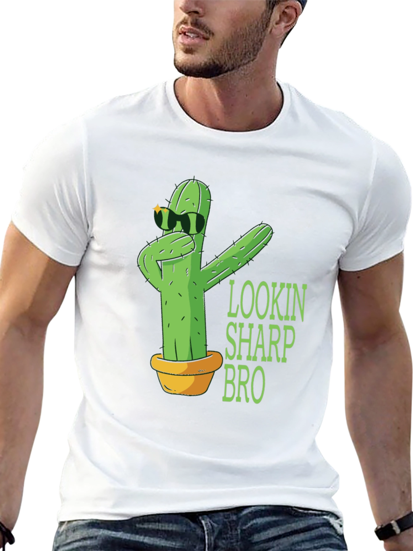 Lookin Sharp Bro T-Shirt Cactus Graphic Tee