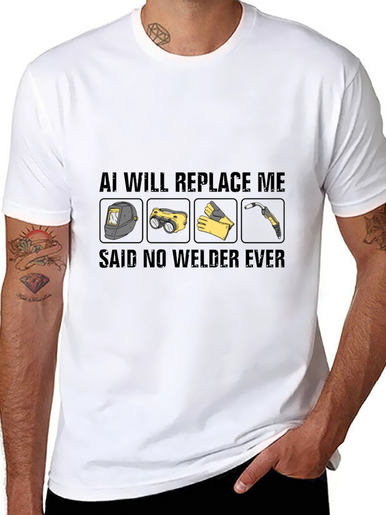 AI Will Replace Me? Welder Graphic T-Shirt