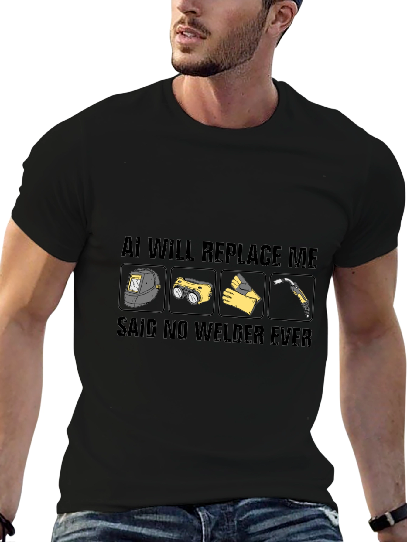 AI Will Replace Me? Welder Graphic T-Shirt