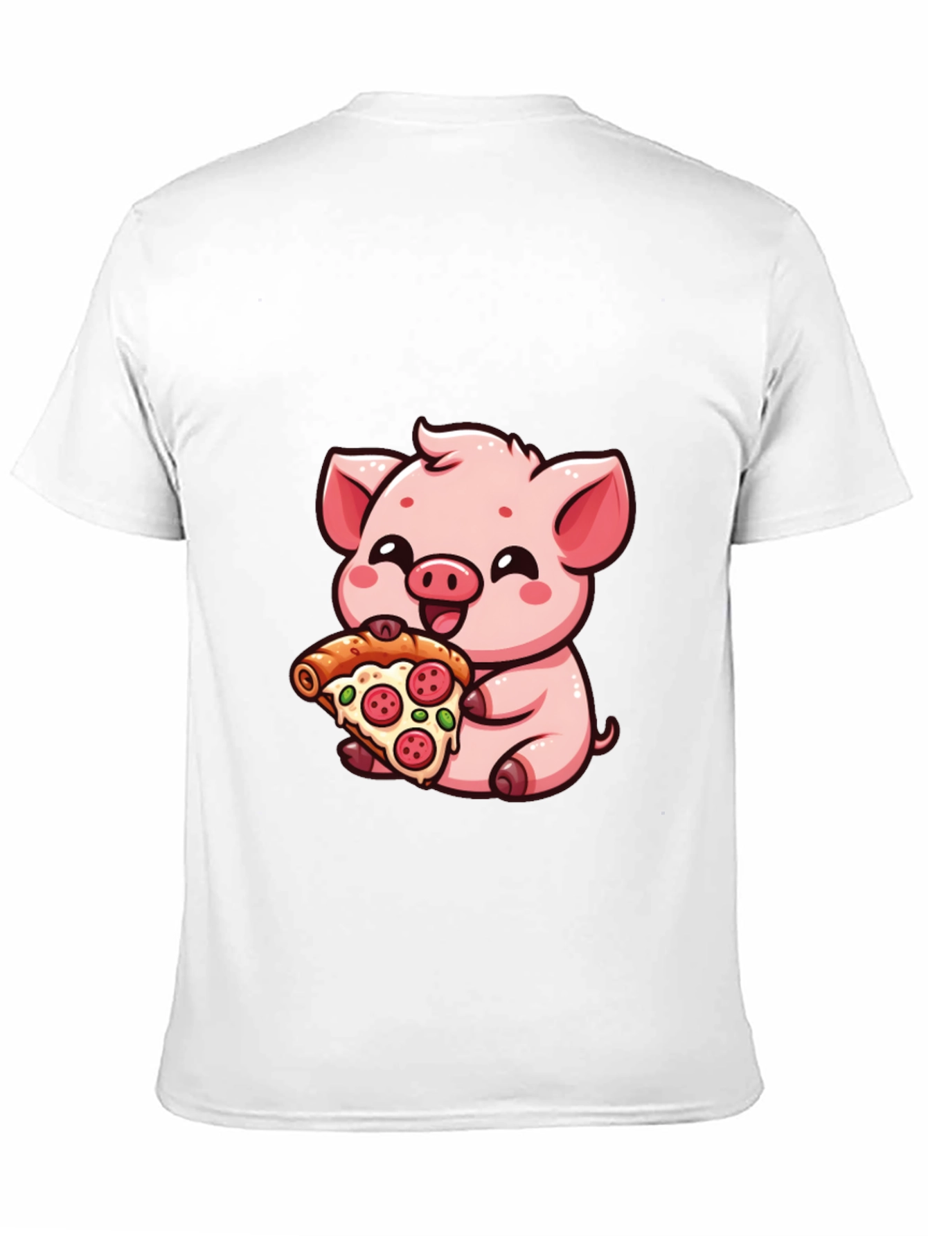 Cute Pig Pizza Lover T-Shirt - Black