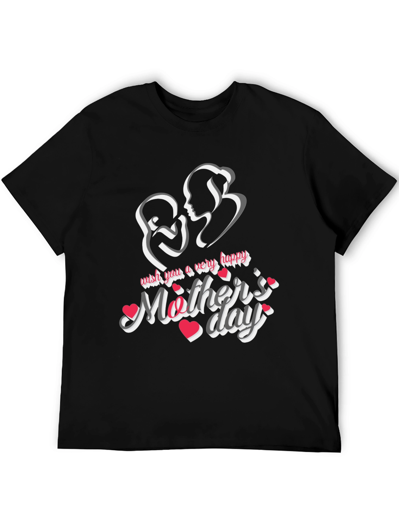Happy Mothers Day Black T-Shirt