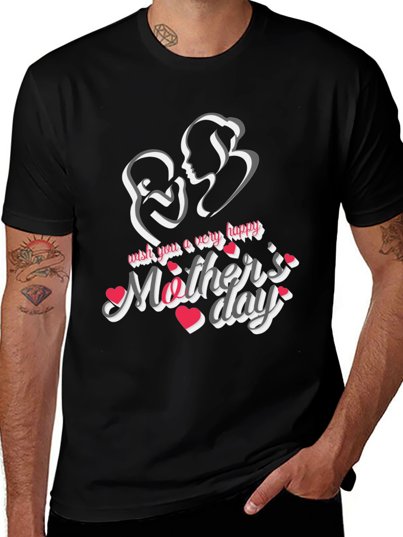 Happy Mothers Day Black T-Shirt