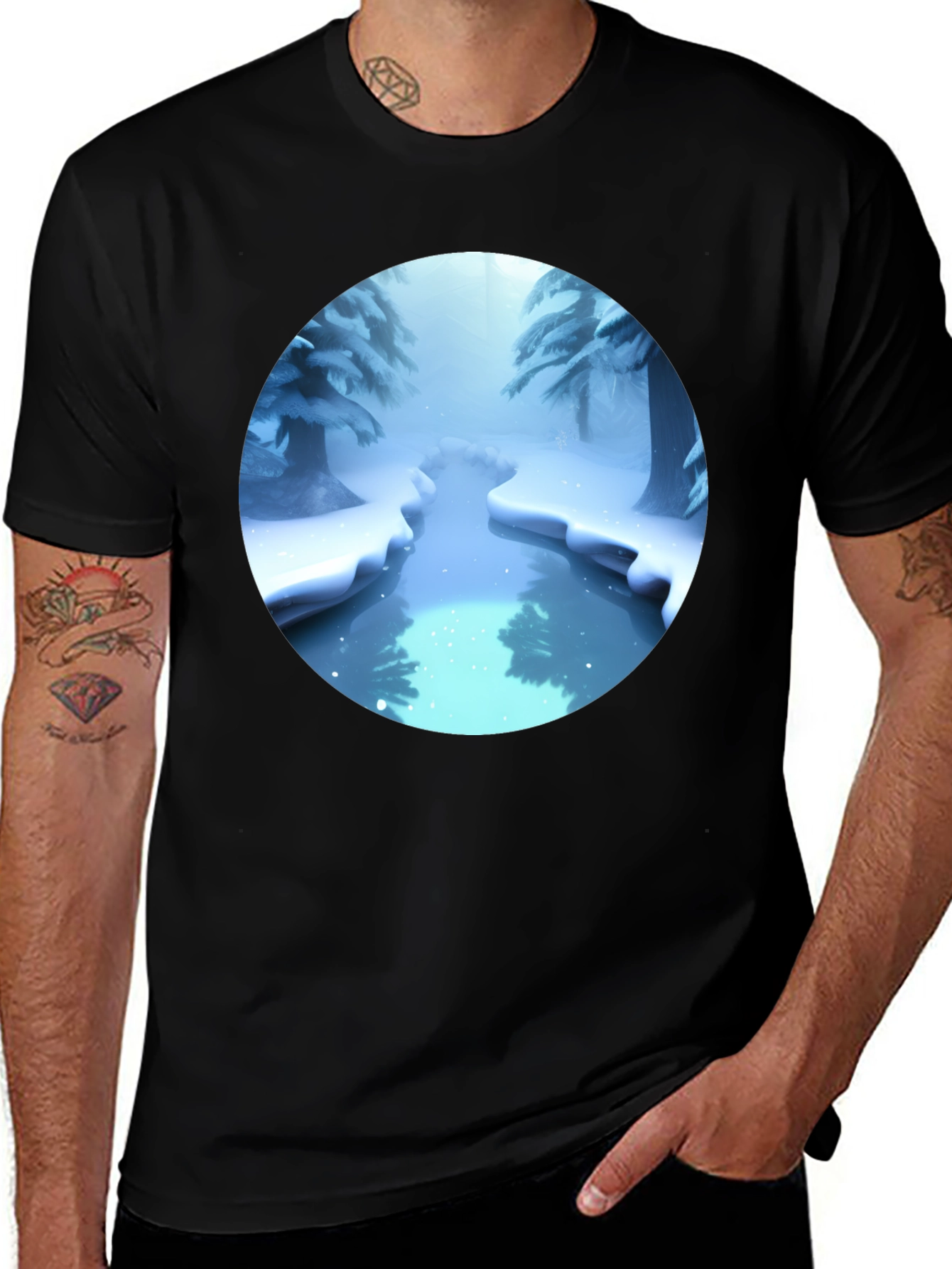 Winter Wonderland Graphic Tee - Black