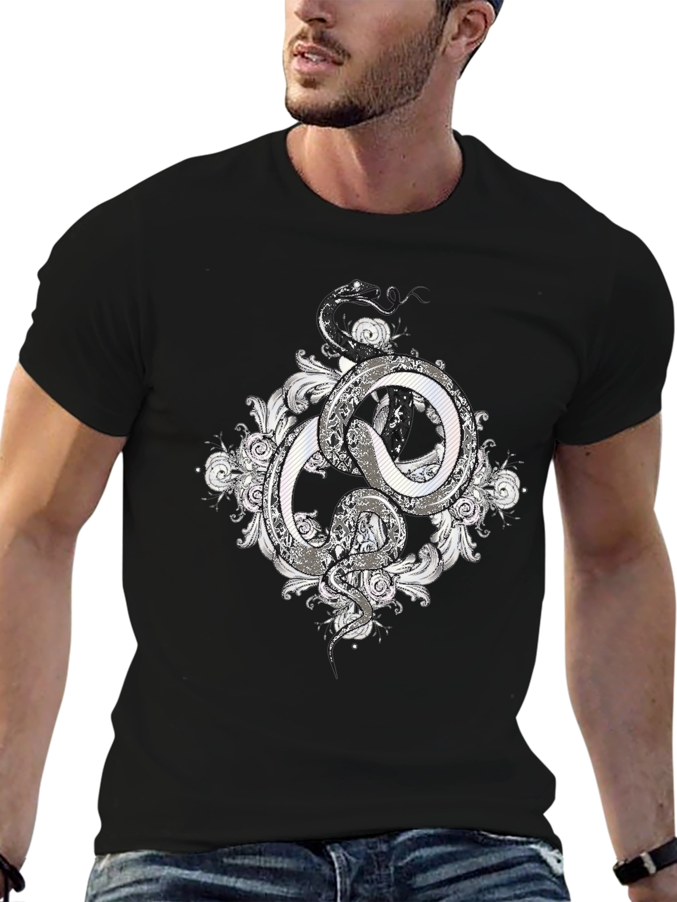 Serpentine Graphic Tee - Stylish Snake Design
