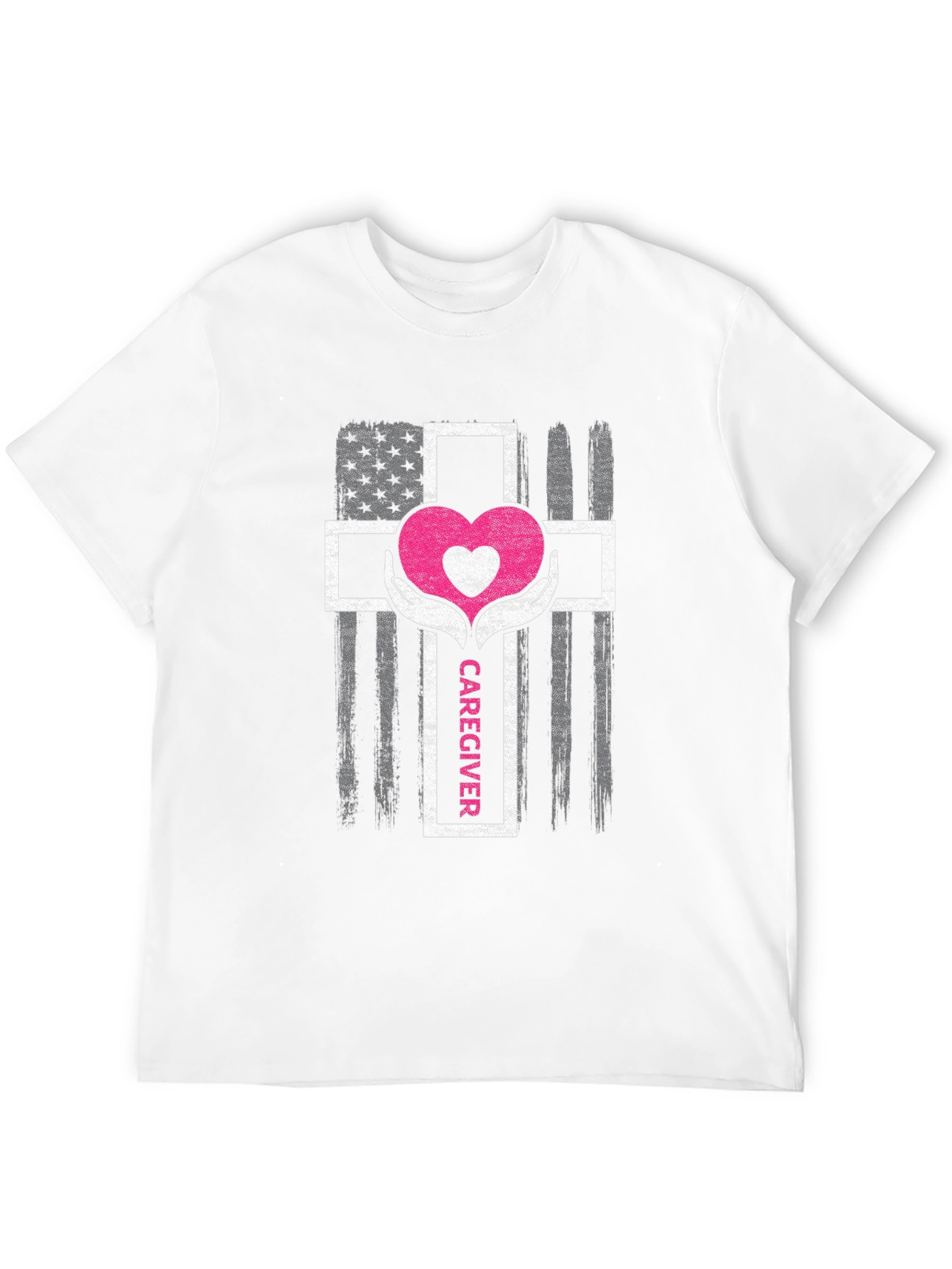 Caregiver Heart Cross Graphic T-Shirt