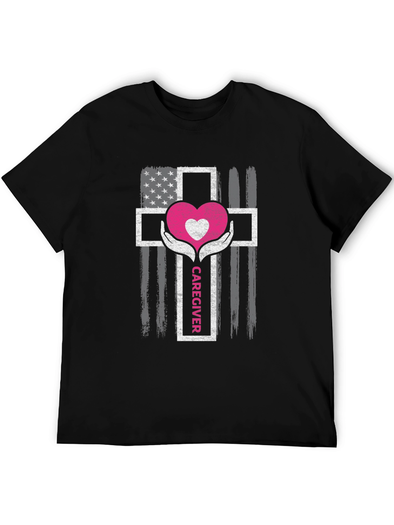 Caregiver Heart Cross Graphic T-Shirt
