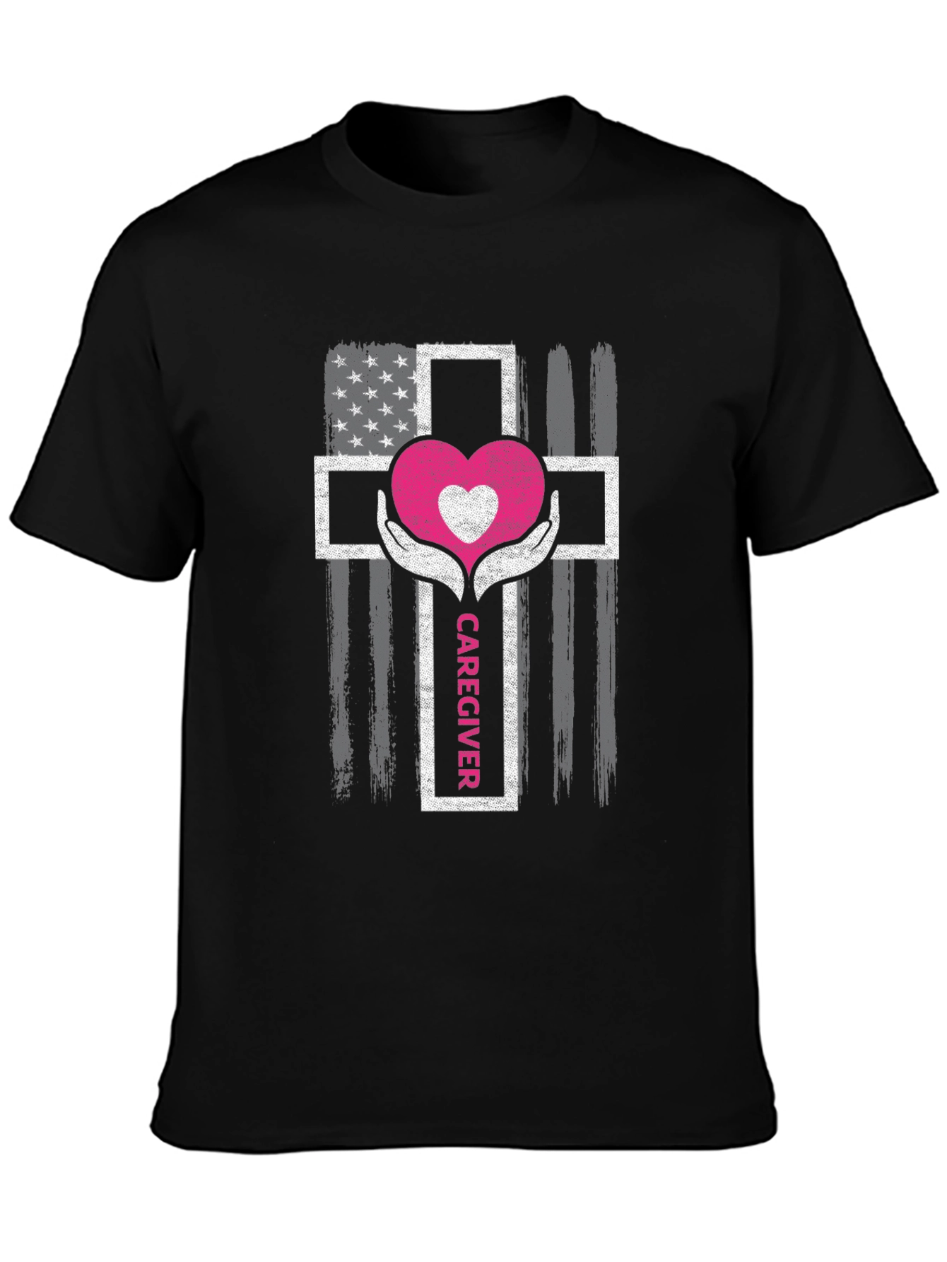 Caregiver Heart Cross Graphic T-Shirt