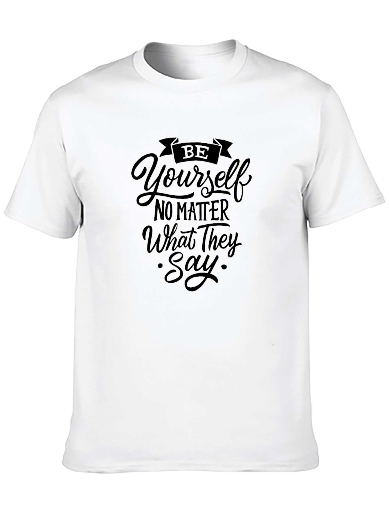 Be Yourself Graphic Tee - Black Cotton Blend