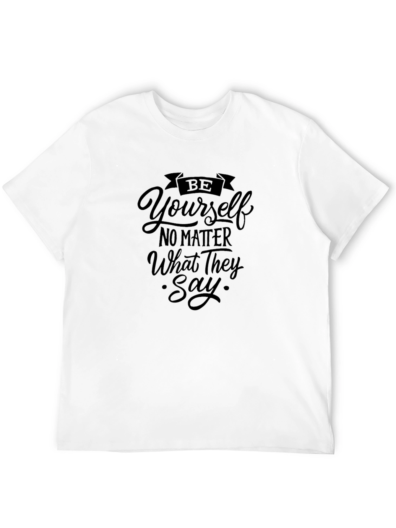 Be Yourself Graphic Tee - Black Cotton Blend